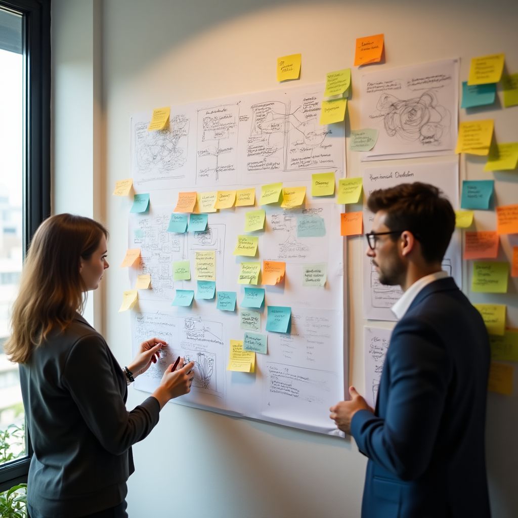 Equipo de innovación trabajando